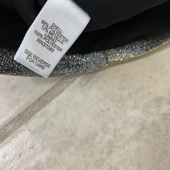 Cache Cocktail Party Blouse women’s Size XL Gold metallic peplum hem Lined - Picture 9 of 9